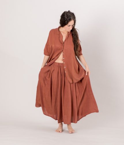PLEATED LONG SKIRT SC